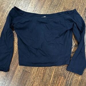 Hollister Black Off-Shoulder Long Sleeve Top